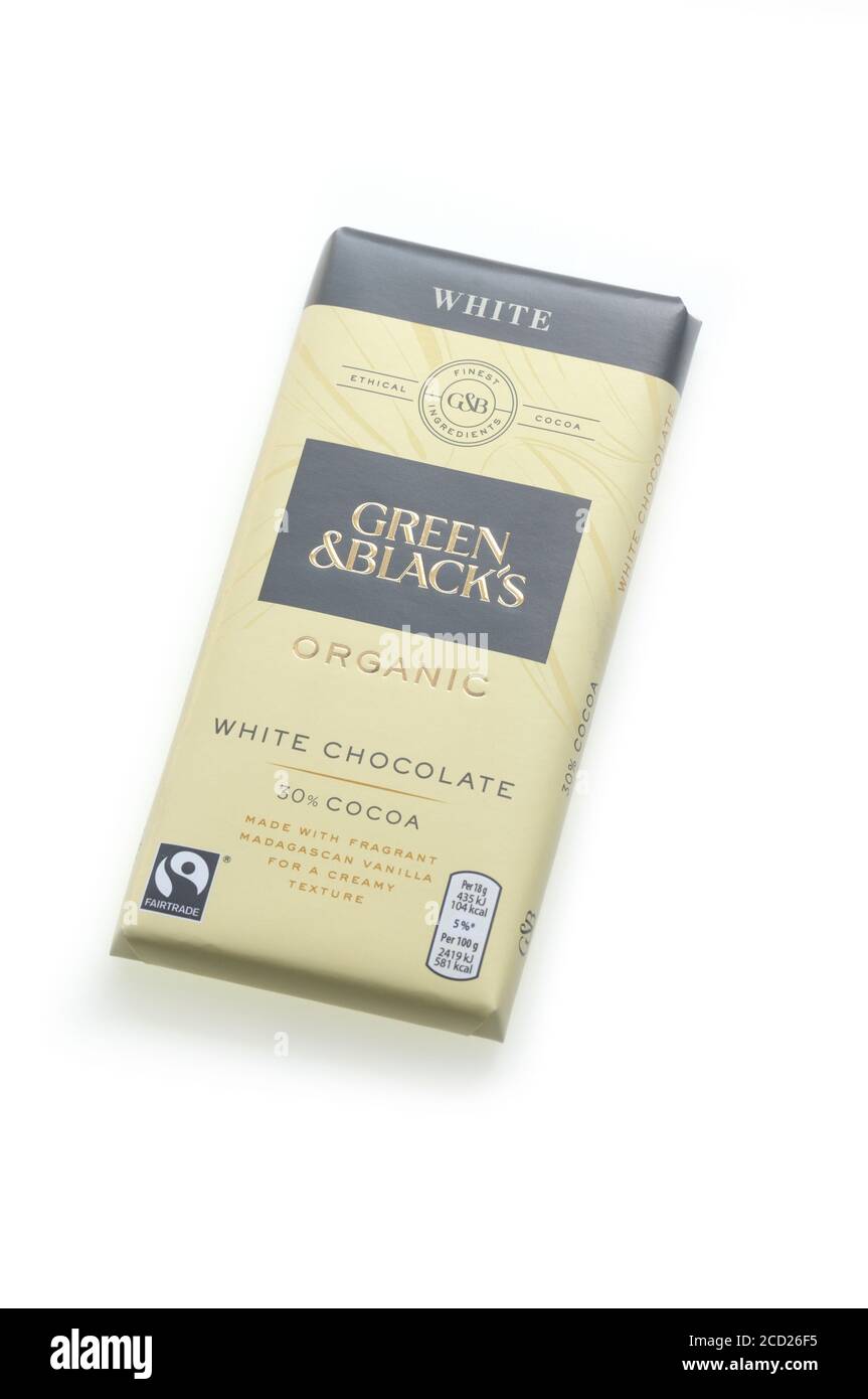 Barra di cioccolato bianco di Green & Black Foto Stock
