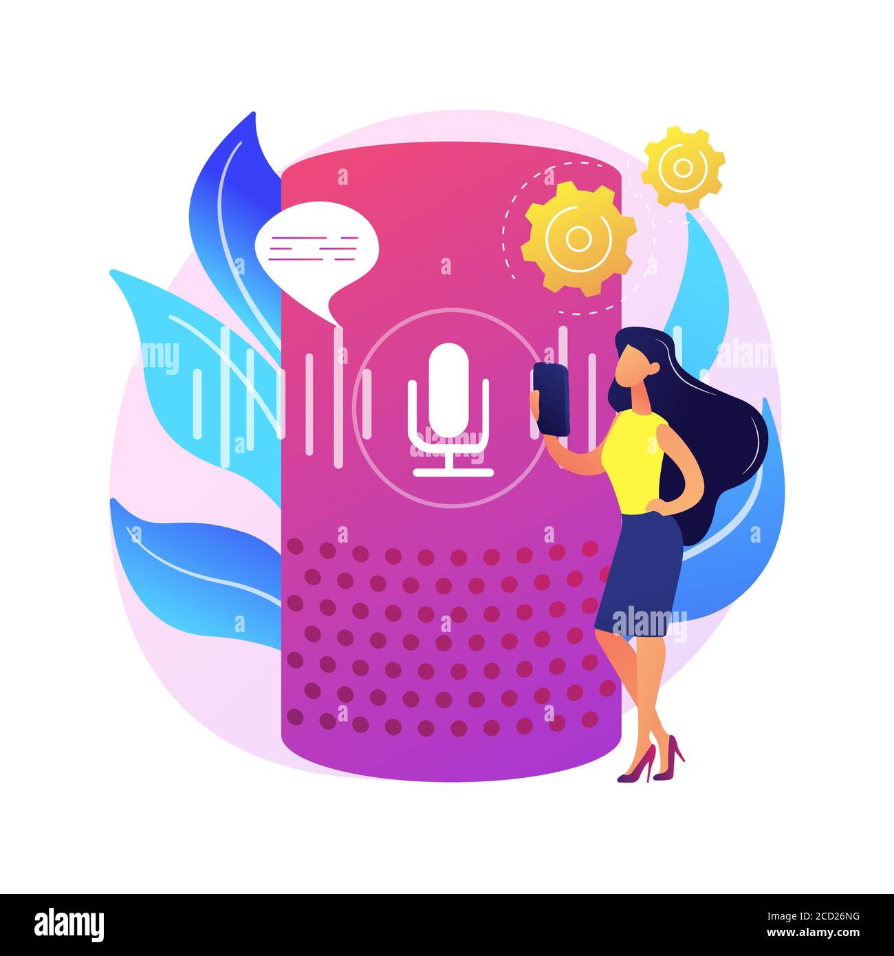 Illustrazione vettoriale del concetto astratto degli altoparlanti intelligenti. Illustrazione Vettoriale