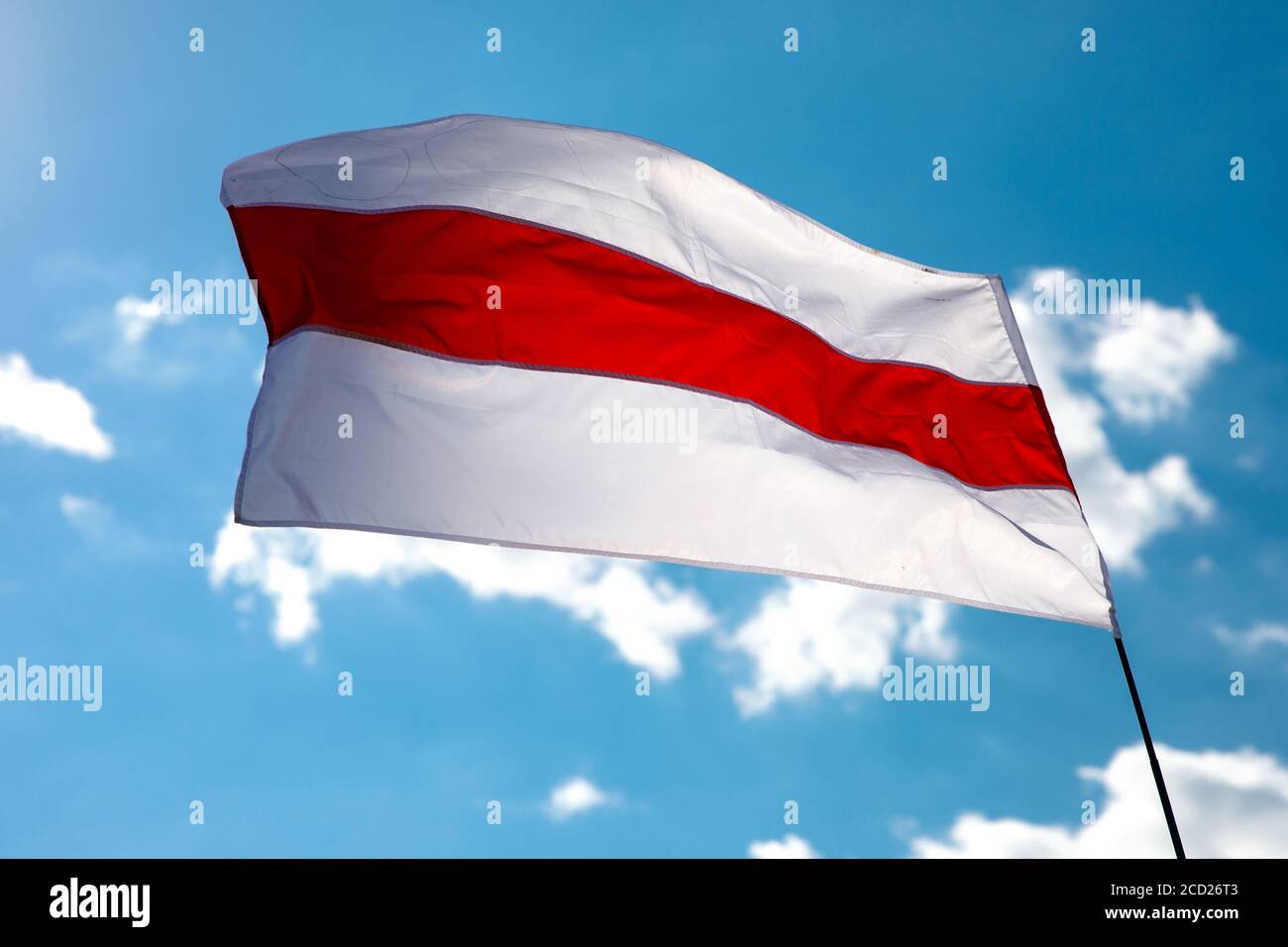 Nuova Bandiera Bielorussa Bianco Rosso Bianca Protesta E Storico Bandiera Autentica Foto Stock Alamy
