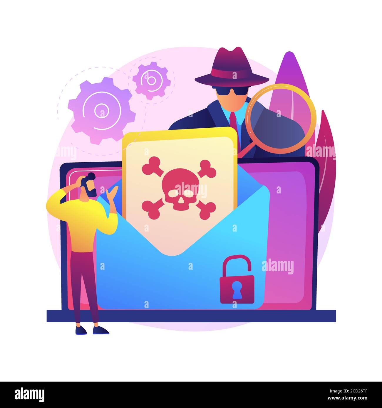 Illustrazione vettoriale del concetto astratto di malware. Illustrazione Vettoriale