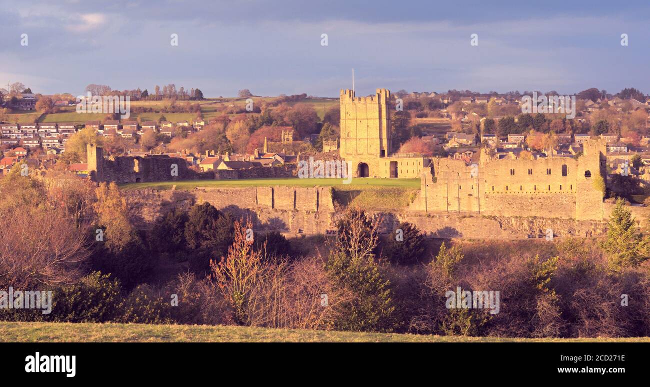 Richmond Castle, North Yorkshire, Inghilterra, Regno Unito Foto Stock