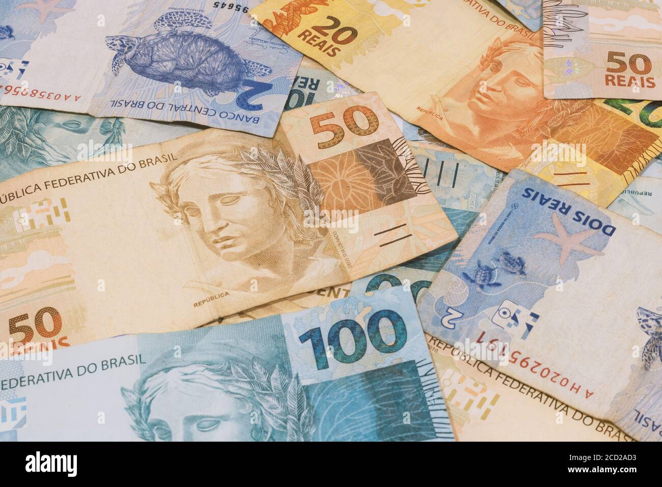 Denaro brasiliano con spazio vuoto. Foto Stock