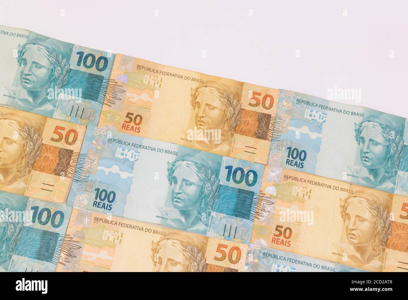 Denaro brasiliano con spazio vuoto. Foto Stock