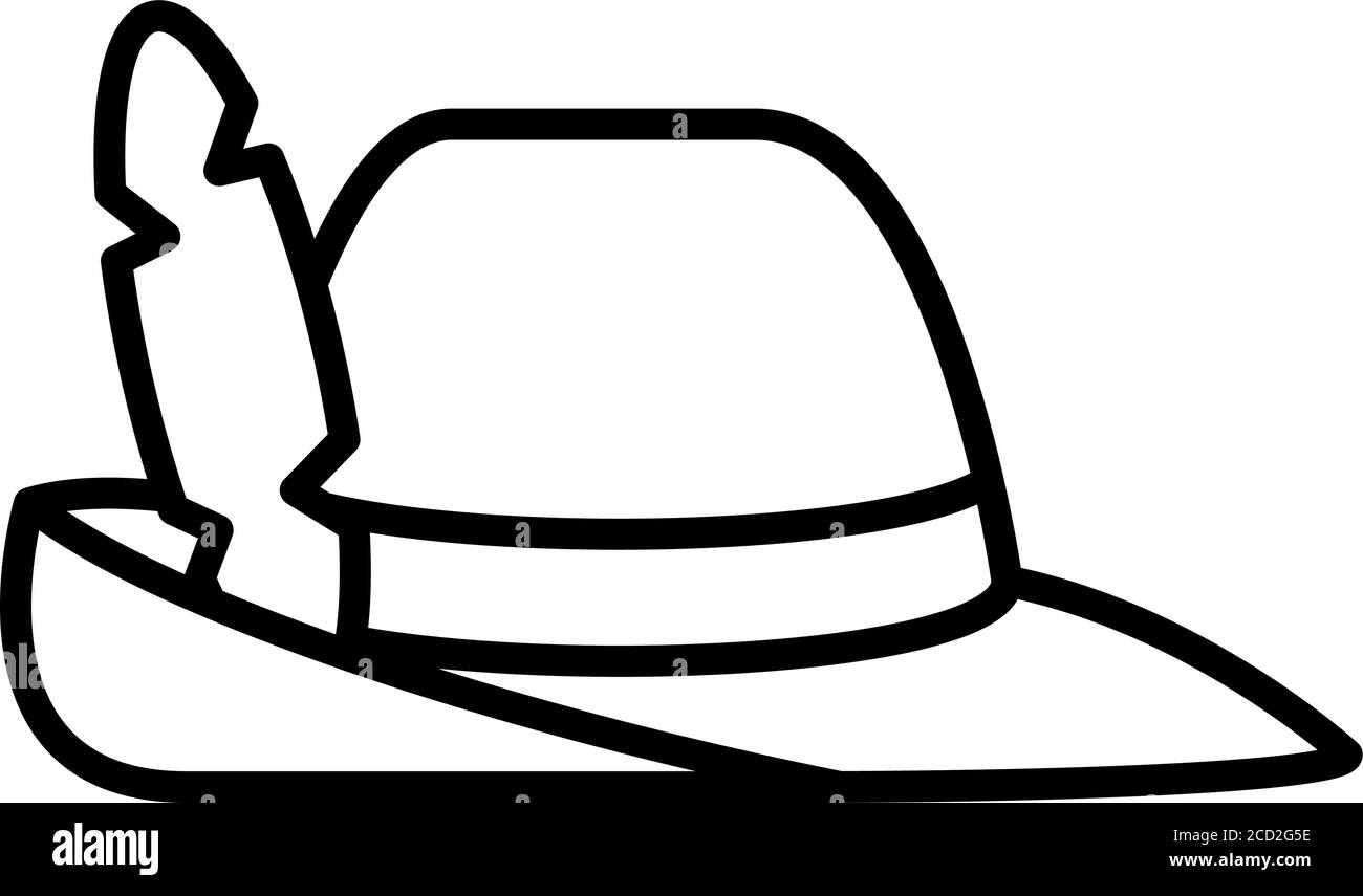 icona del cappello bavarese su sfondo bianco, stile linea, illustrazione vettoriale Immagine e Vettoriale - Alamy