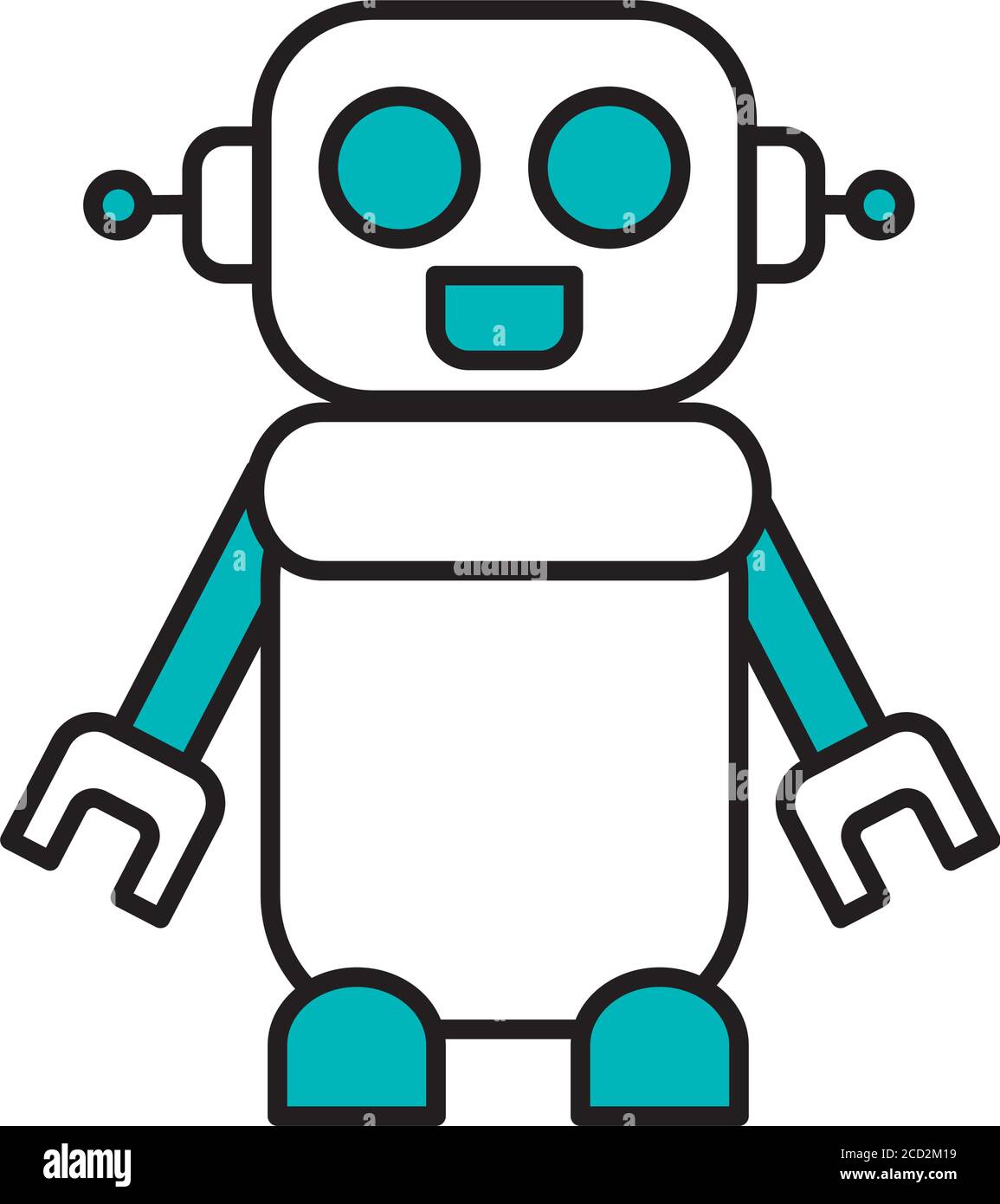 icona del robot quadrato su sfondo bianco, stile a metà linea a colori,  illustrazione vettoriale Immagine e Vettoriale - Alamy