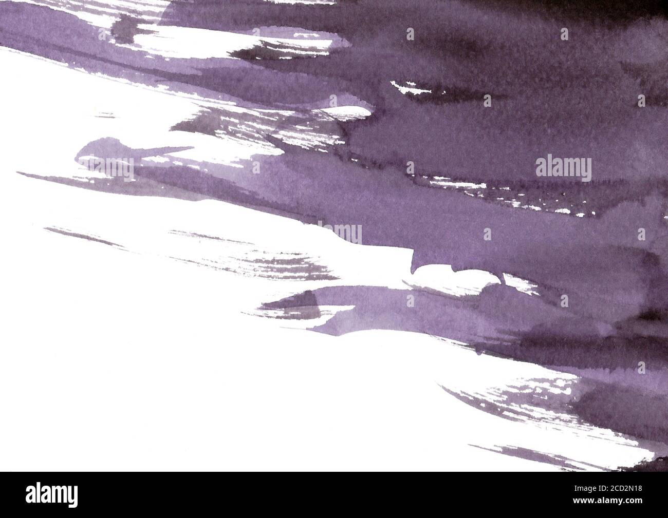 Viola e nero astratto dipinto a mano sfondo acquerello. Pennello tipo grunge. Foto Stock