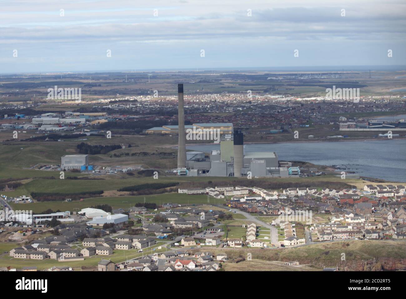 Vista della centrale elettrica di Peterhead da sud Foto Stock