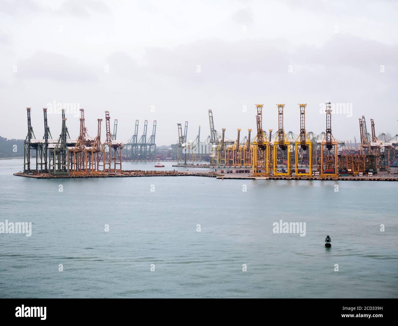 Singapore terminale cargo,uno dei più trafficati di importazione, esportazione, logistica nei porti del mondo, Singapore. Foto Stock