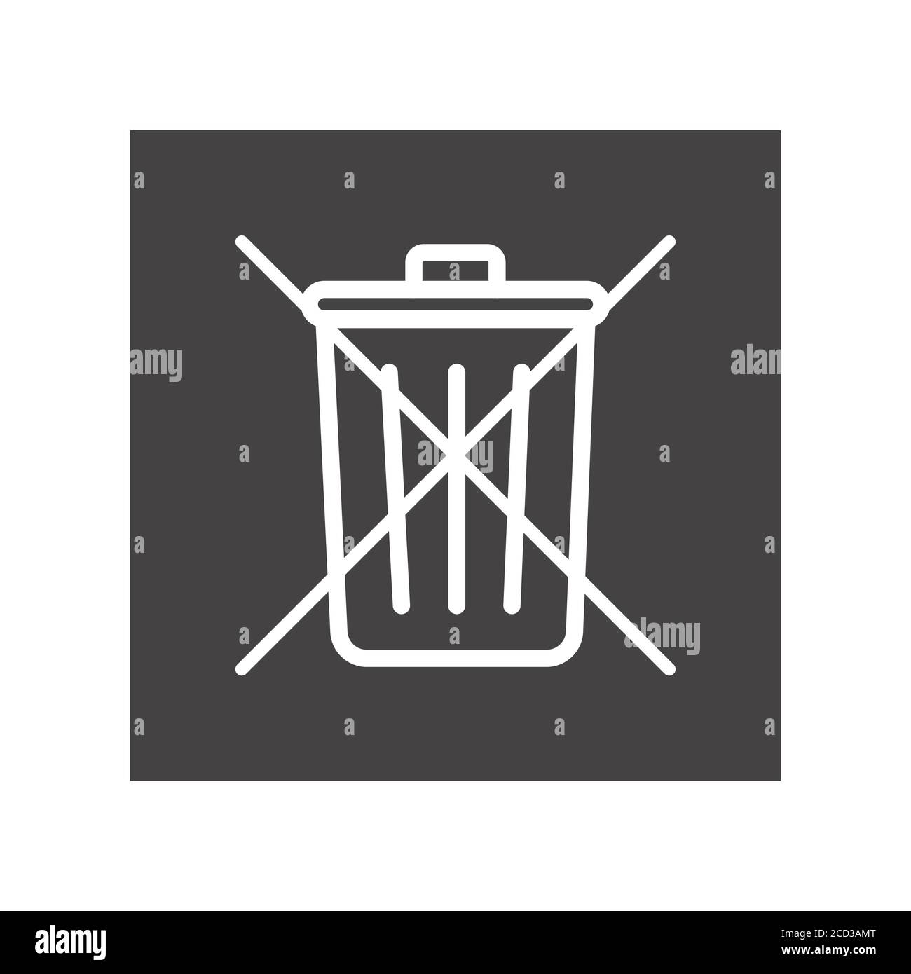 Non gettare l'icona del cestino. Cartello di smaltimento speciale. Illustrazione Vettoriale Non gettare l'icona del cestino. Cartello di smaltimento speciale. Illustrazione Vettoriale