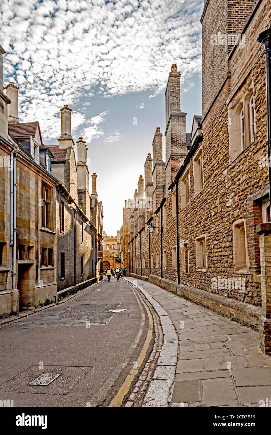 Cambridge (Inghilterra): Trinità Lane, che conduce al fiume Foto Stock