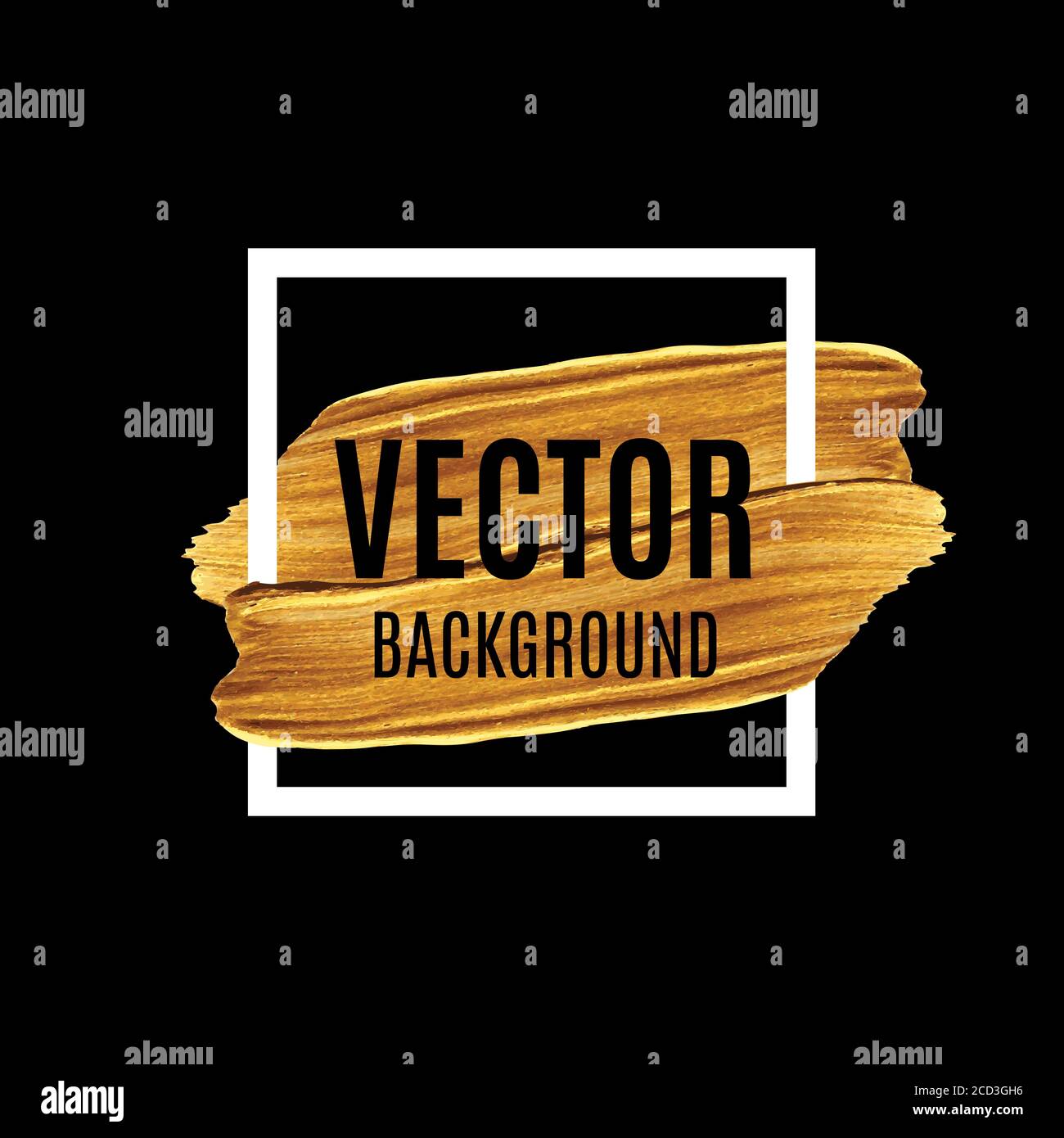 Vernice oro luccicante textured art. Pennello disegnato a mano colpo . Illustrazione vettoriale EPS10 Illustrazione Vettoriale