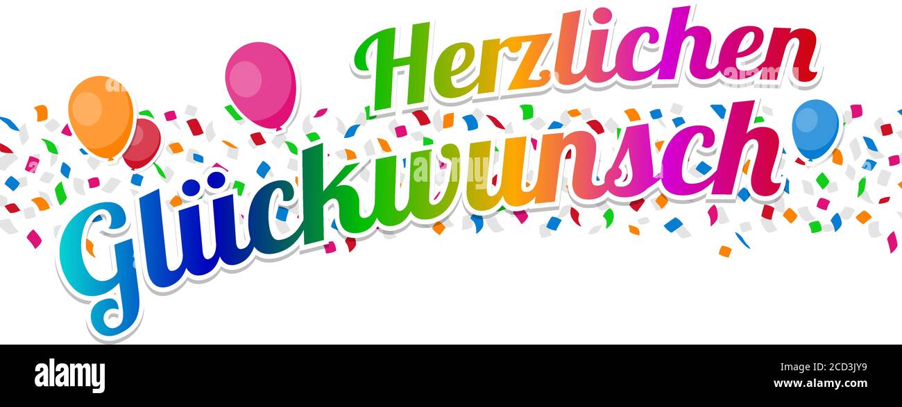 Herzlichen Glückwunsch - buon compleanno Vector. Illustrazione Vettoriale