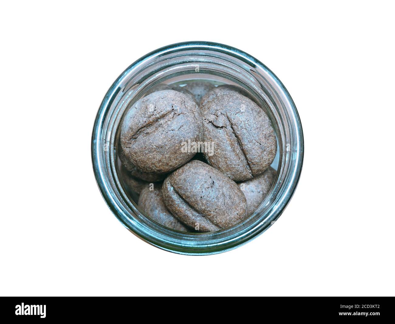 Il pane in chicchi di caffè è isolato su sfondo bianco con un percorso di ritaglio Foto Stock