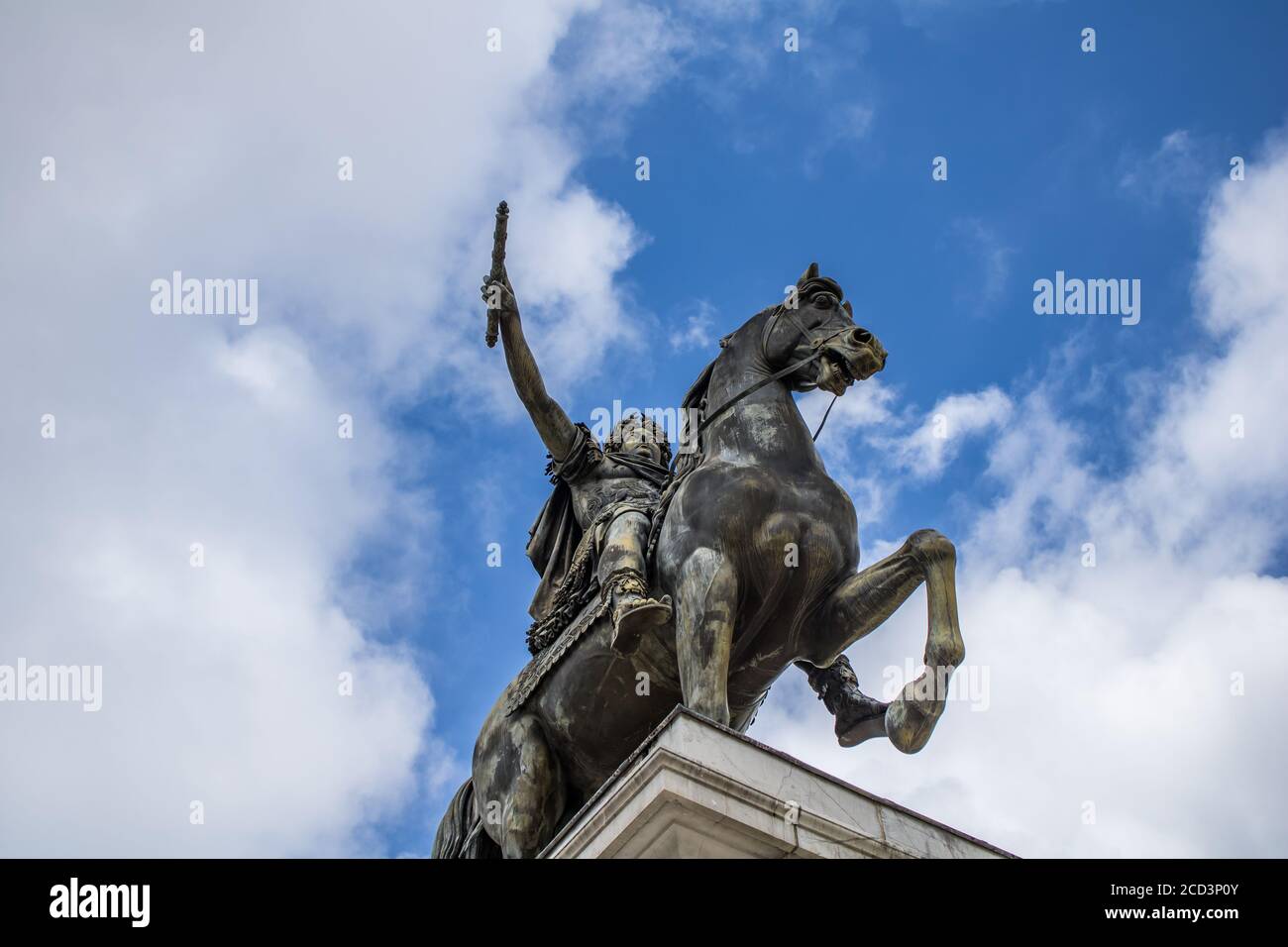 Statua di Luigi XIV a Montpellier, Peyrou Foto Stock