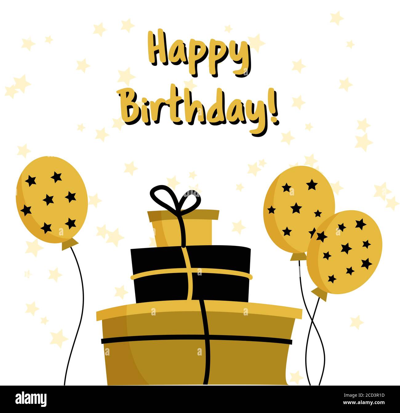 Bellissimo biglietto di compleanno dorato per figlio, meraviglioso