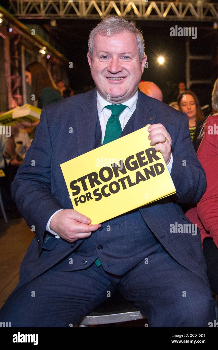 Glasgow, Scozia, Regno Unito. 27 novembre 2019. Nella foto: Ian Blackford MP. Lancio del manifesto elettorale ufficiale del Partito Nazionale Scozzese (SNP) per le elezioni generali del 12 dicembre 2019. Foto Stock