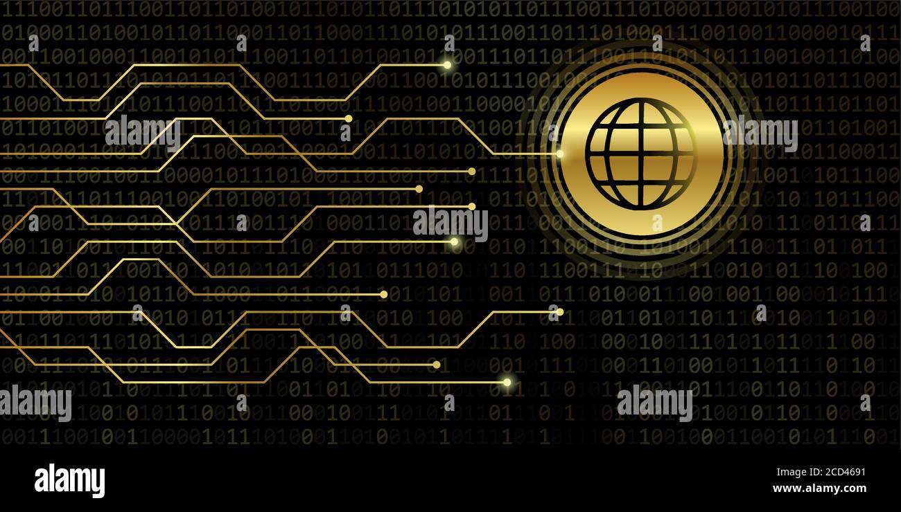 Banner digitale wifi con codice binario immagine vettoriale di sfondo EPS10 Illustrazione Vettoriale