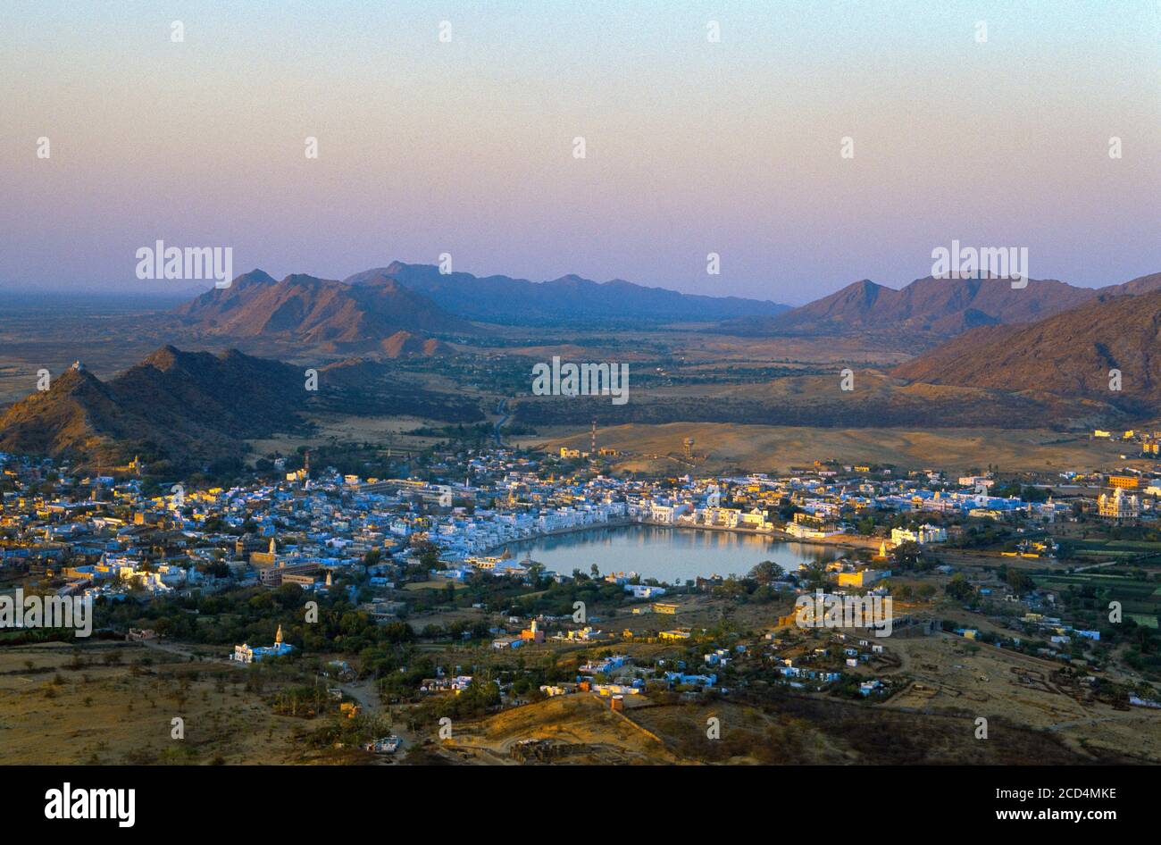 Veduta aerea di Pushkar, Rajasthan Foto Stock