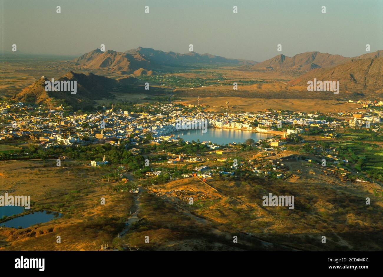 Veduta aerea di Pushkar, Rajasthan Foto Stock