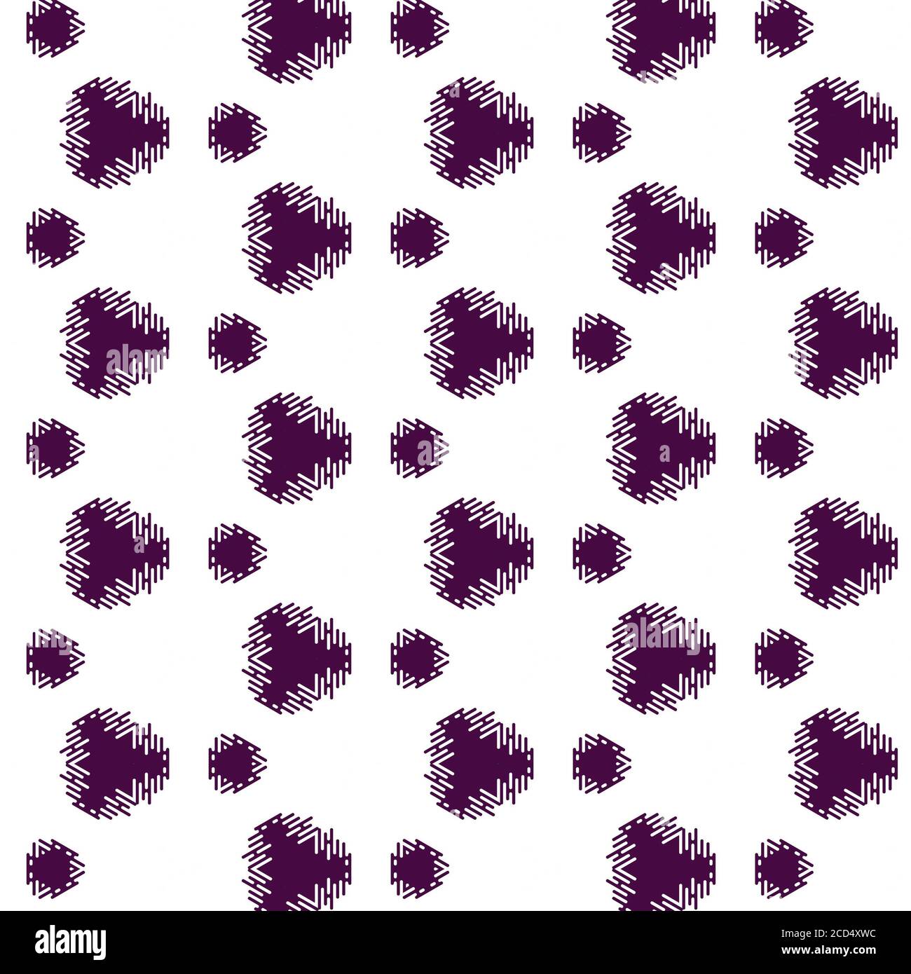 Bella illustrazione di motivi di colore magenta e disegni disposti simmetricamente. Concetto di arredamento domestico e progettazione di interni. Foto Stock