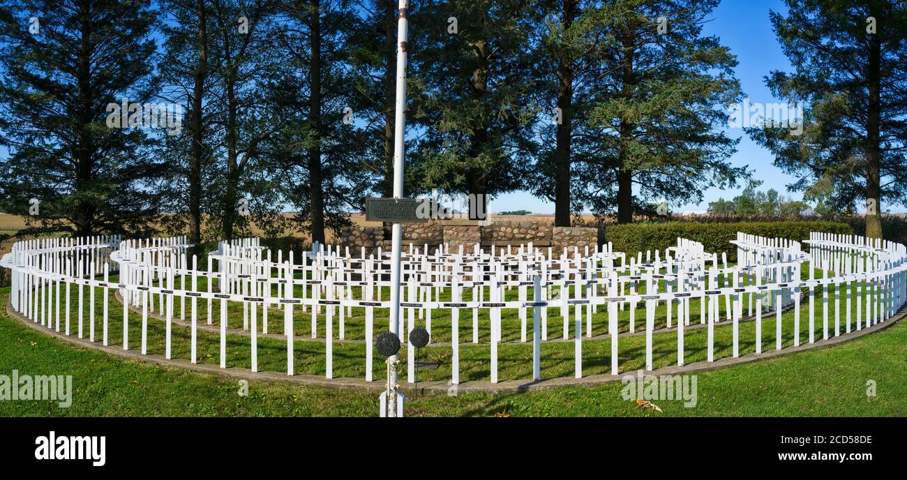 American Veterans Cross Memorial, Graceland Cemetery, Buffalo Center, Iowa, USA Foto Stock