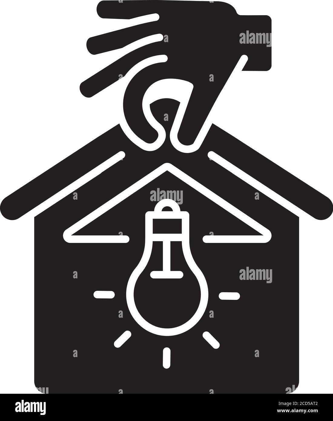 Icona glifo nero per l'installazione dell'illuminazione Illustrazione Vettoriale
