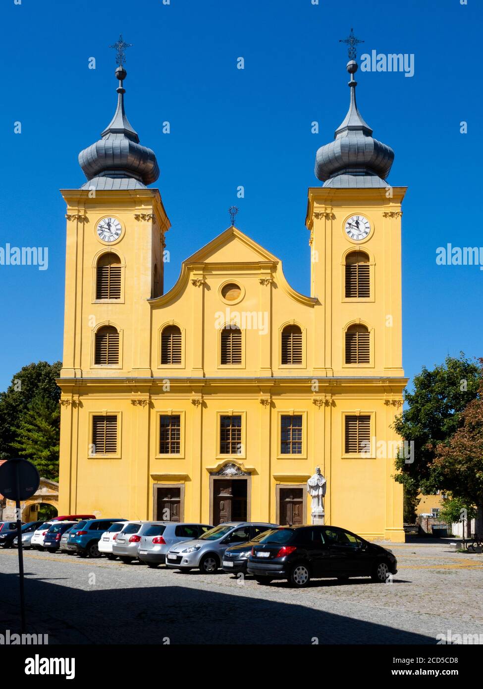 Vista della chiesa gesuita, Osijek, Croazia Foto Stock