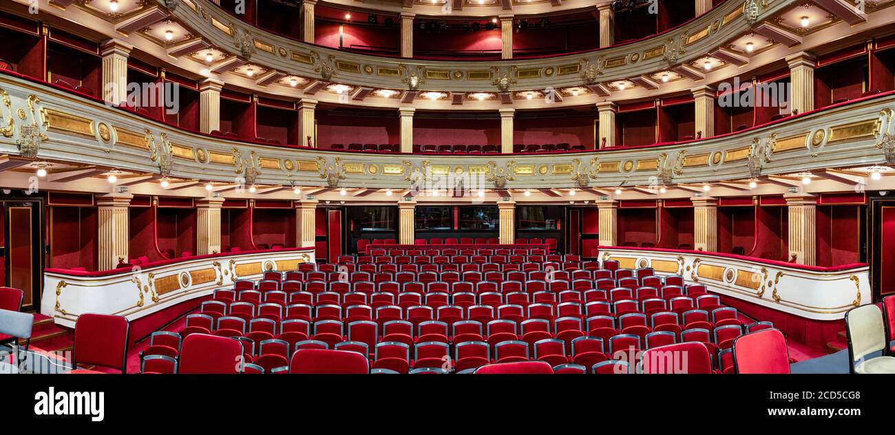 Interno del Teatro Nazionale di Belgrado, Belgrado, Serbia Foto Stock
