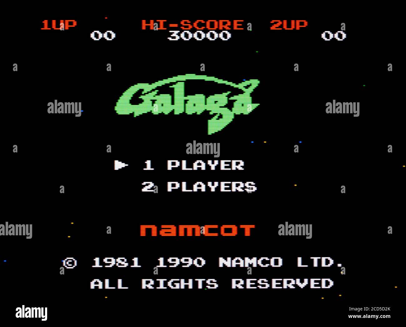 Galaga - Nintendo Famicom Disk System Videogioco - uso editoriale solo Foto Stock