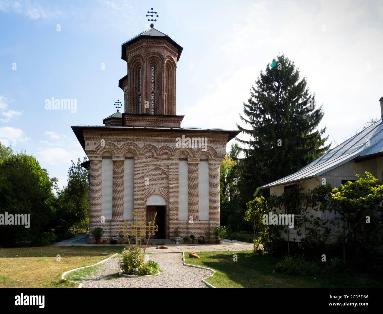 Esterno dell'edificio del Monastero di Snagov, Wallachia, Romania Foto Stock