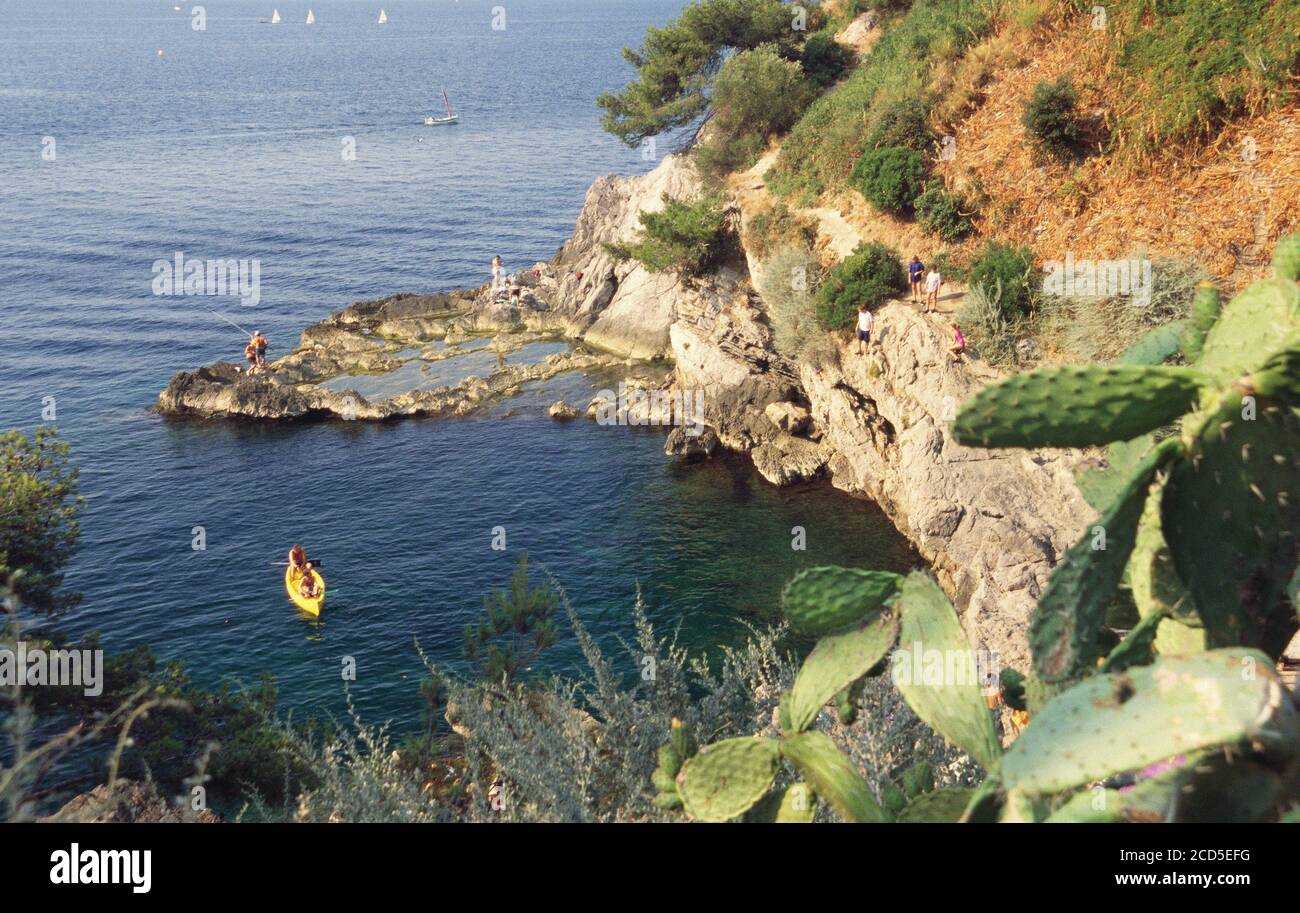 Canoa alla crique du Fer a Cheval Cap Brun Tolone Foto Stock