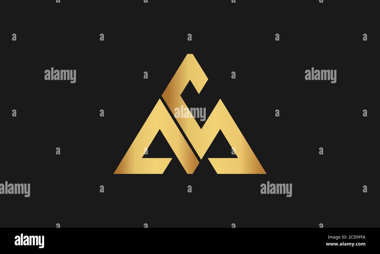 MS, SM Letter Logo Design con Creative Modern Trendy Typography e il logo Triangle Illustrazione Vettoriale