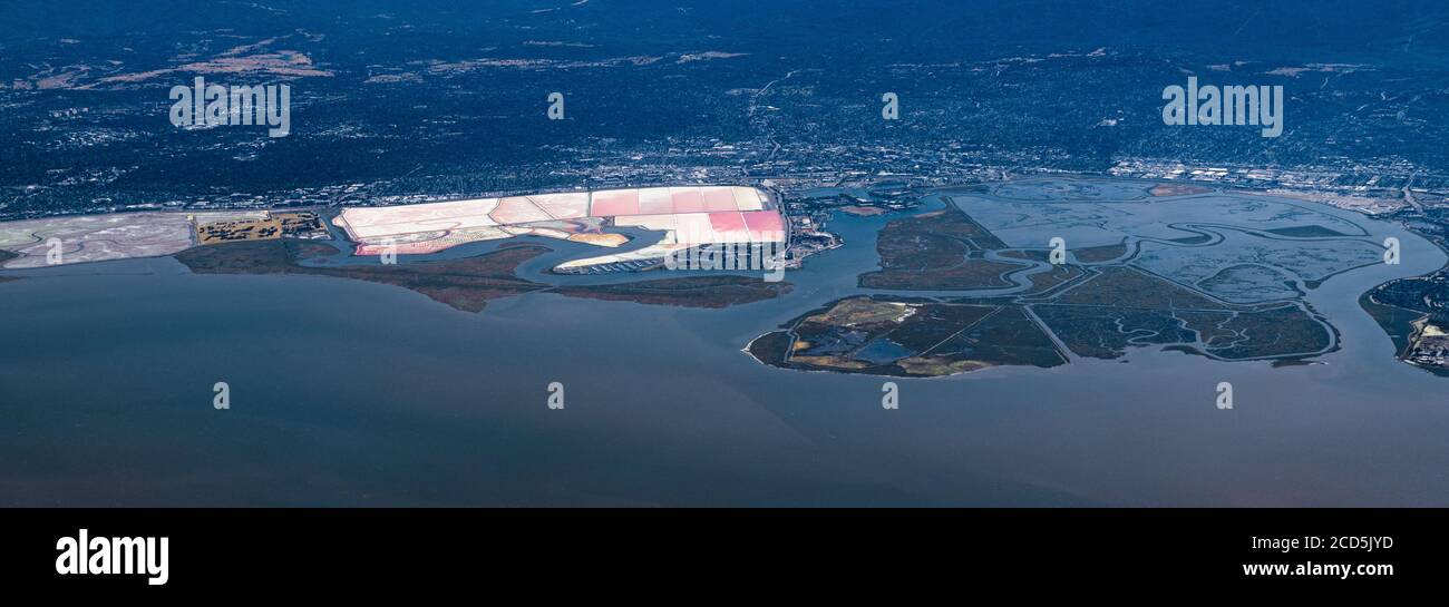 Vista sulle saline, la città delle sequoie, la California, Stati Uniti Foto Stock