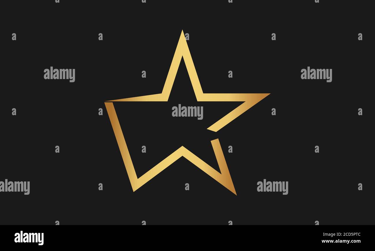 W , M , WM , MW Letter con disegno grafico a icone vettoriale con logo a stella. Logo Modern Star in stile elegante con sfondo nero. Illustrazione Vettoriale