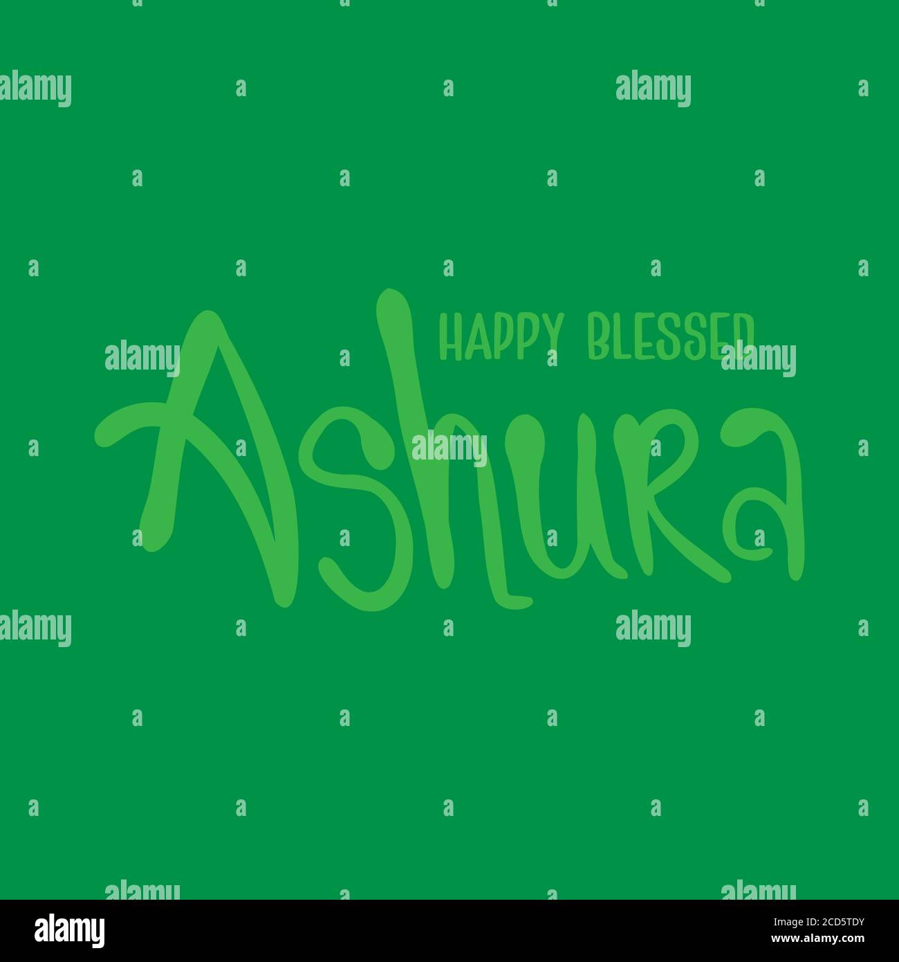 Disegno su ashura, il decimo giorno di Muharram, il primo mese del calendario islamico. Tipografia vettoriale Illustrazione Vettoriale