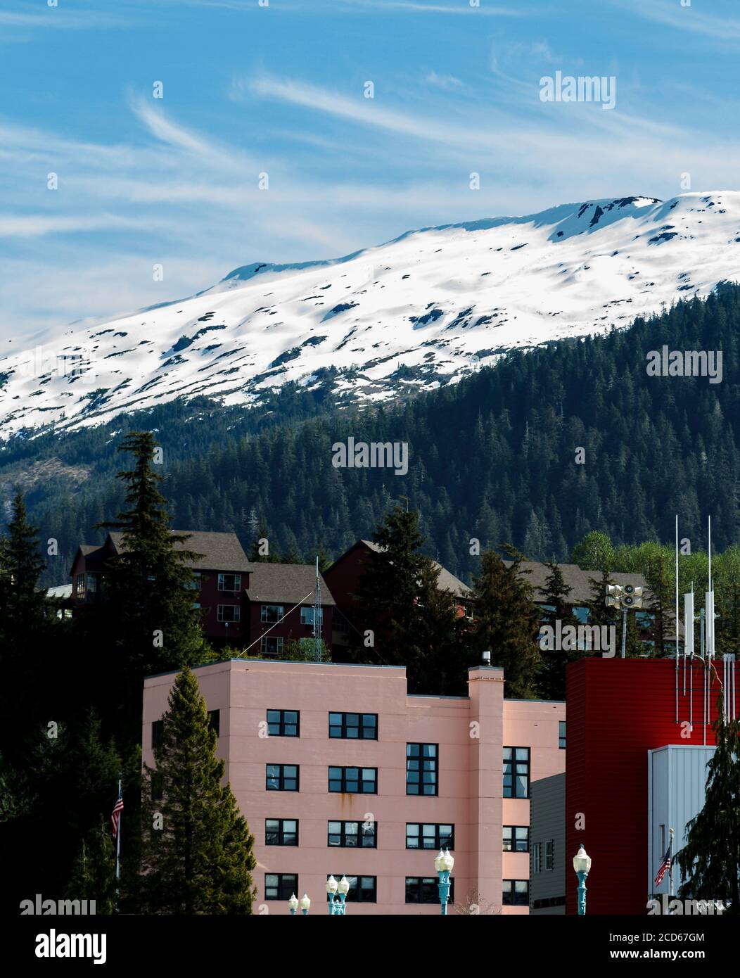 Edificio Federale rosa in Ketchikan Alaska Foto Stock
