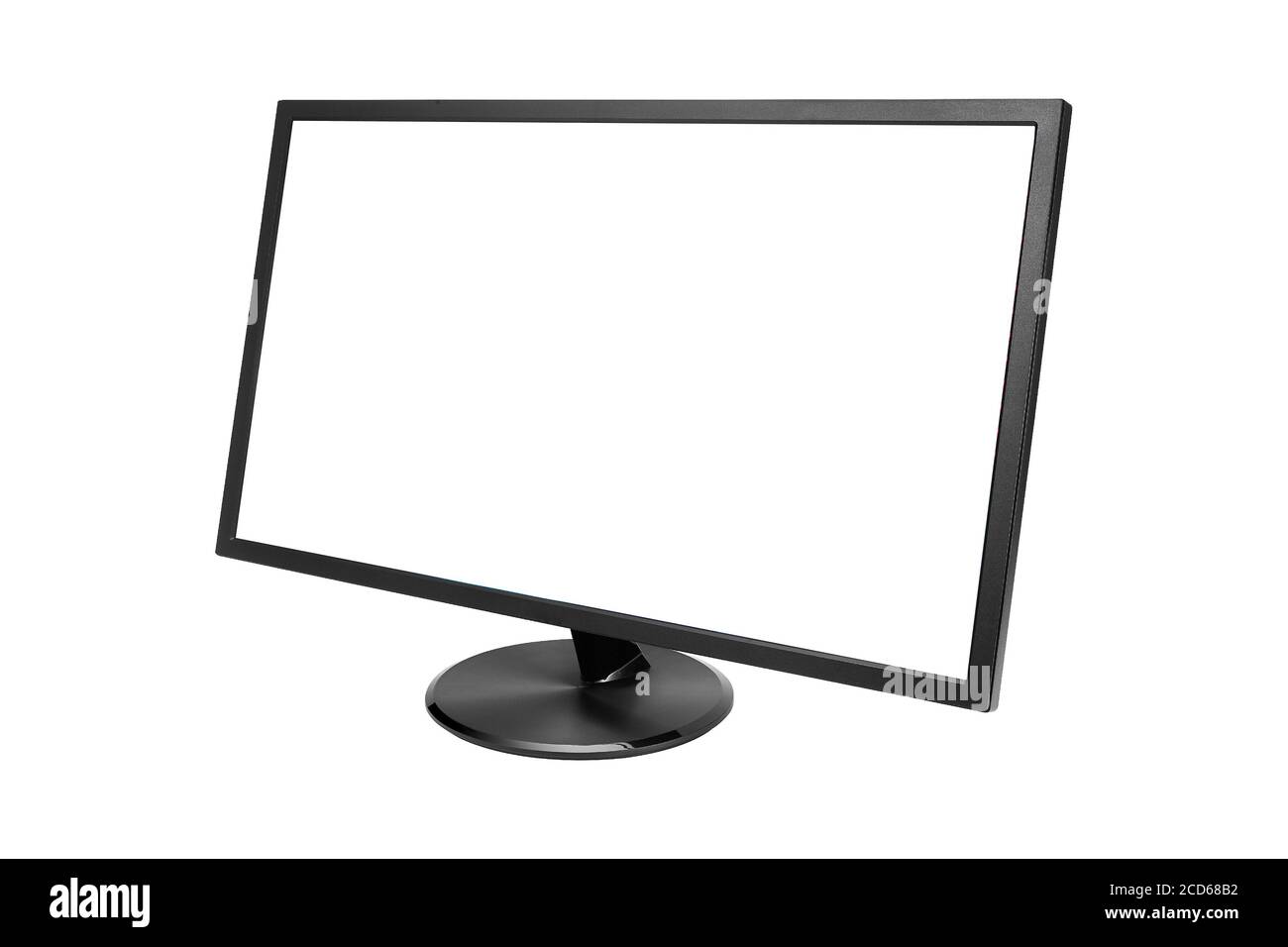 Monitor del computer con schermo bianco isolato su sfondo bianco Foto stock  - Alamy