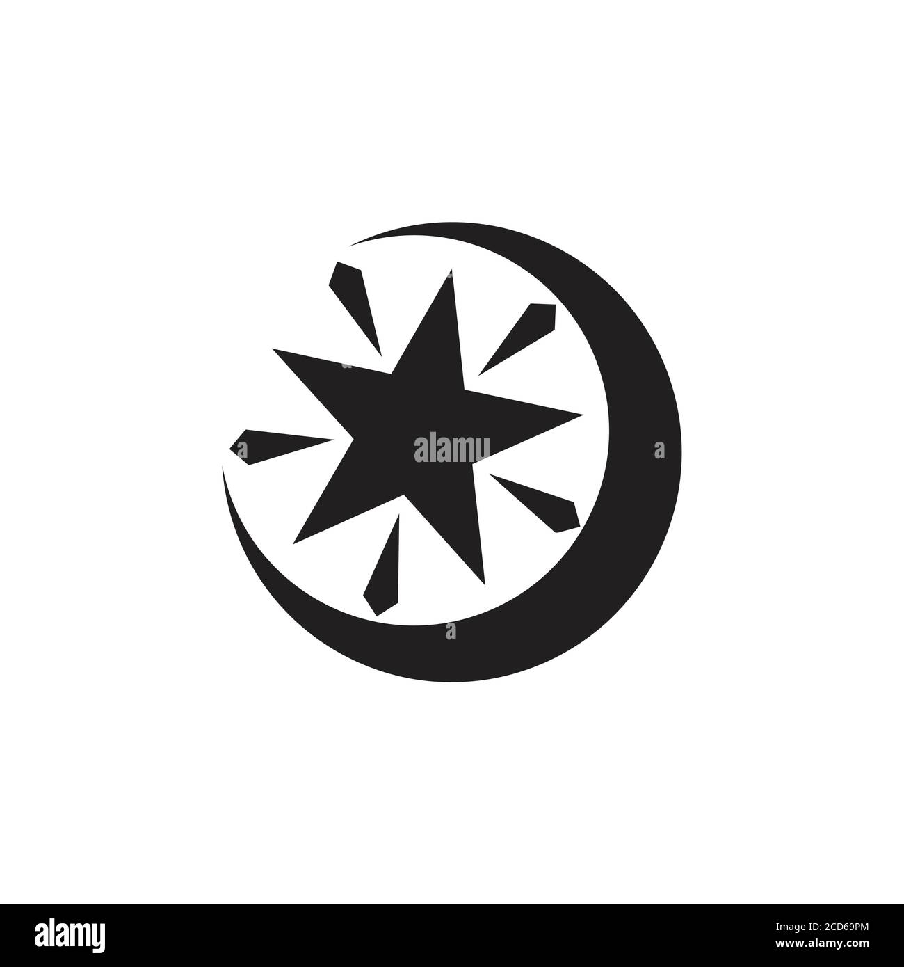 shine luna stella piatta logo vettore Illustrazione Vettoriale