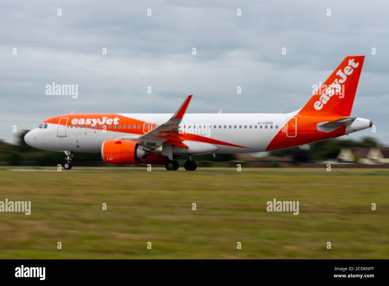 Aeroporto Southend di Londra, Essex, Regno Unito. 27 Agosto 2020. I giorni di easyJet all'aeroporto Southend di Londra stanno contando. La seconda partenza di easyJet è stata il volo U27421 per Palma di Maiorca. La compagnia aerea dovrebbe uscire da Southend il 1 settembre, con la perdita di molti posti di lavoro Foto Stock