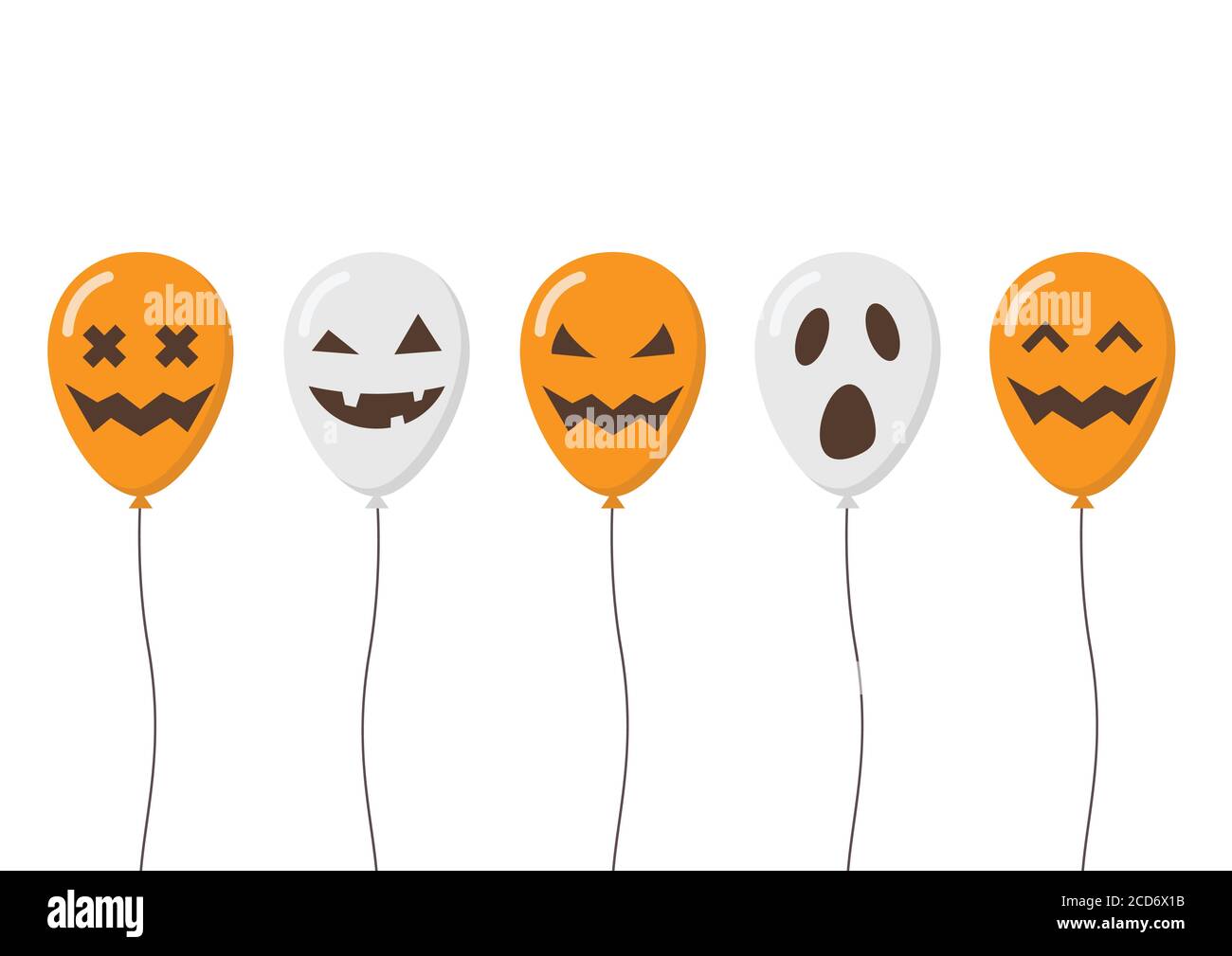 Palloncini spaventosi per Halloween. Illusrazione vettoriale Illustrazione Vettoriale