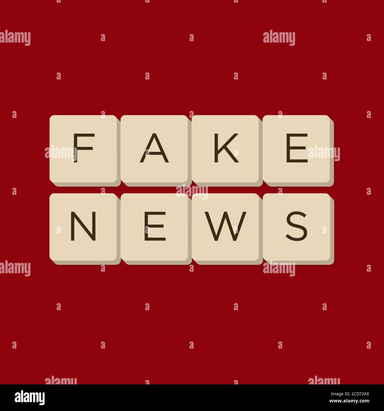 Notizie false, notizie di fatto in lettere scrabble. Isolare l'illustrazione vettoriale. Illustrazione Vettoriale