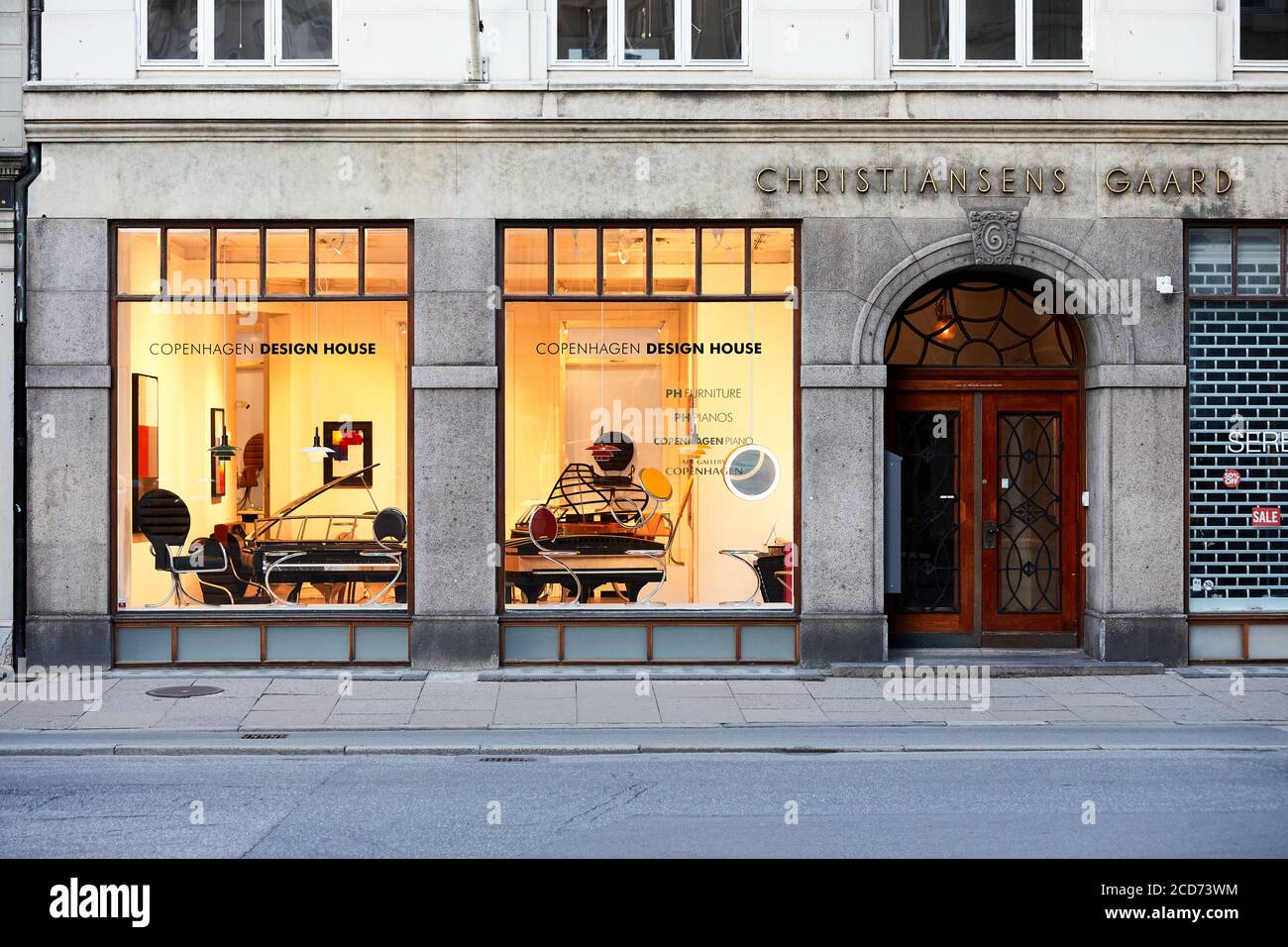 Copenhagen Design House, negozio di mobili; Bredgade, Copenhagen, Danimarca Foto Stock