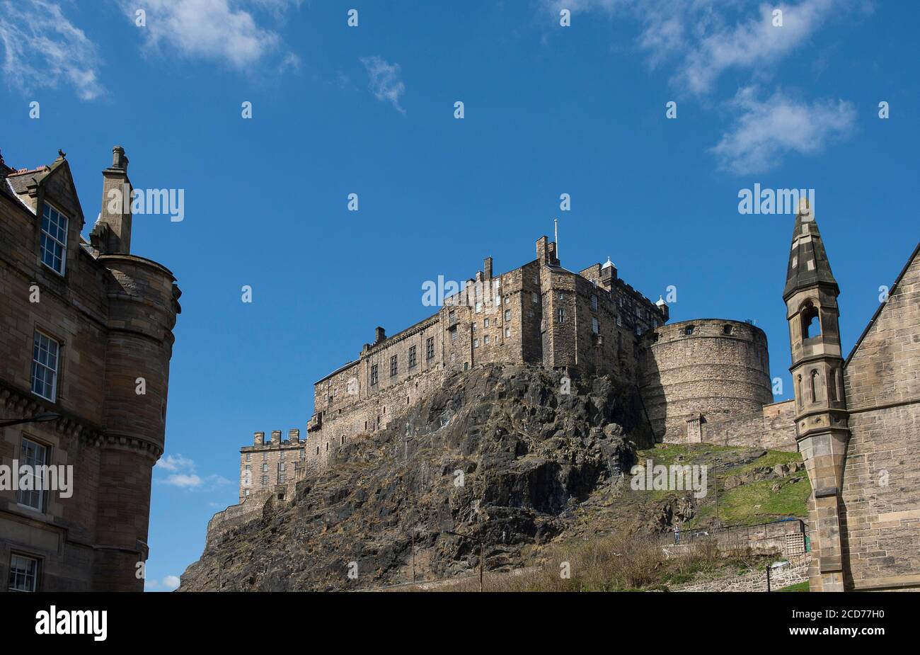 Castello di Edimburgo nella storica città di Edimburgo, Scozia. Foto Stock