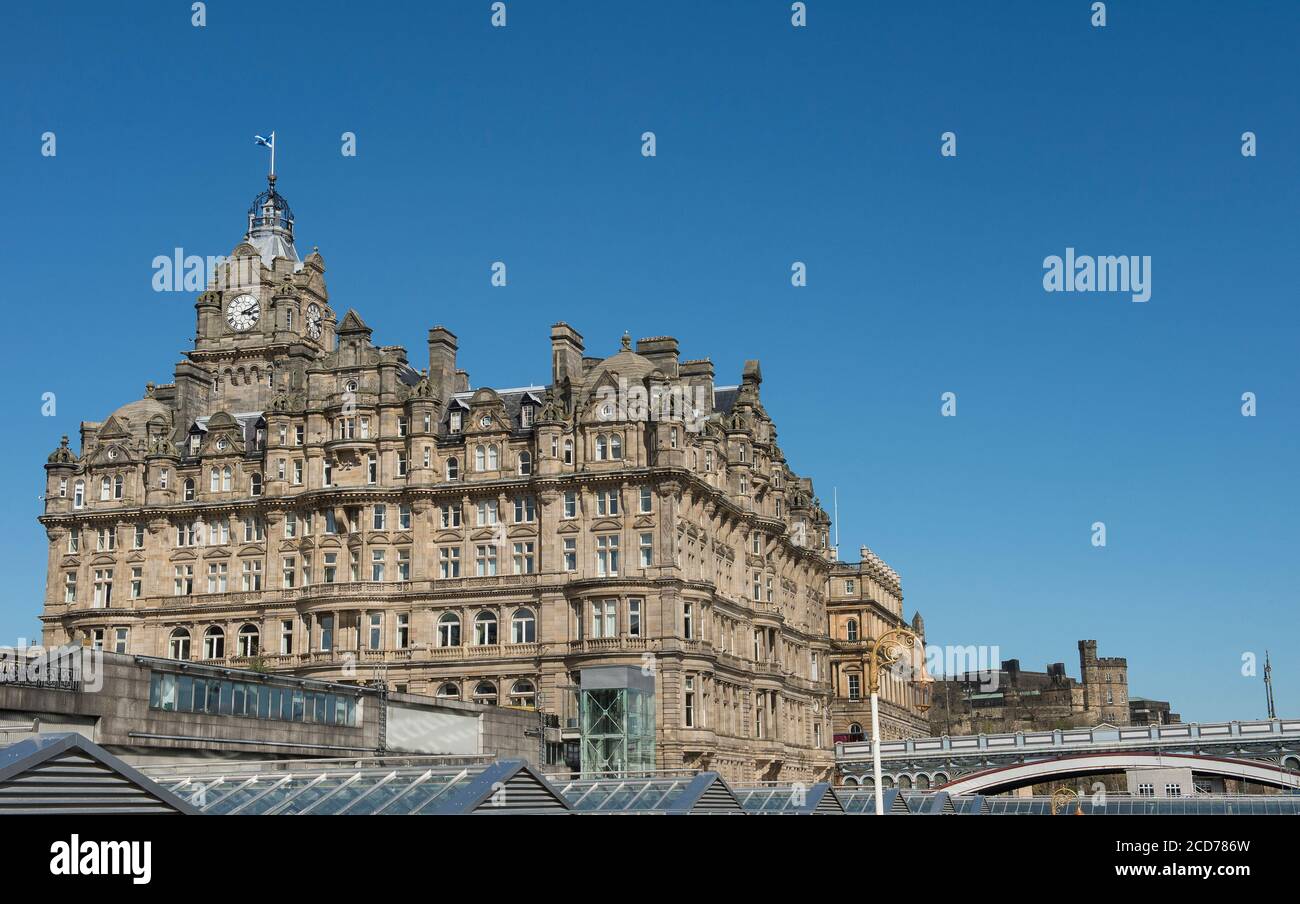 The Balmoral Hotel, Princes Street, Edimburgo, Scozia. Foto Stock