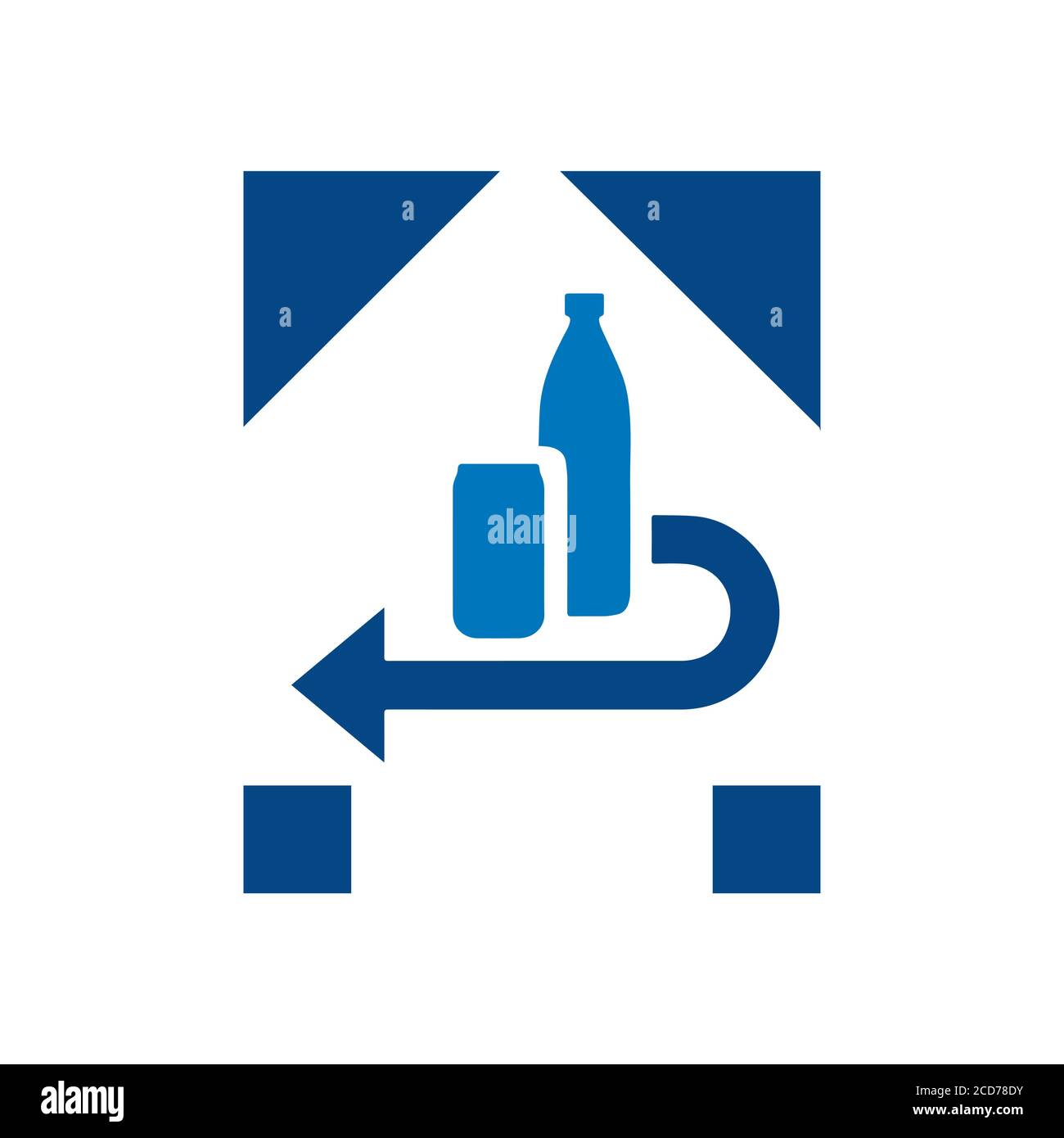 Icona del sistema di imballaggio per il deposito, la restituzione e il riciclaggio. Illustrazione Vettoriale