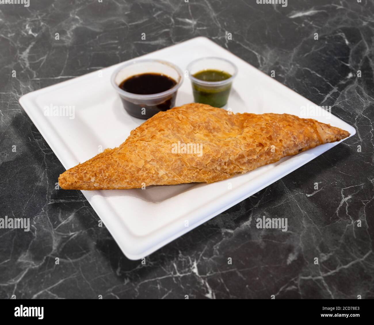 Delizioso Paneer indiano Puff Pasty Foto Stock