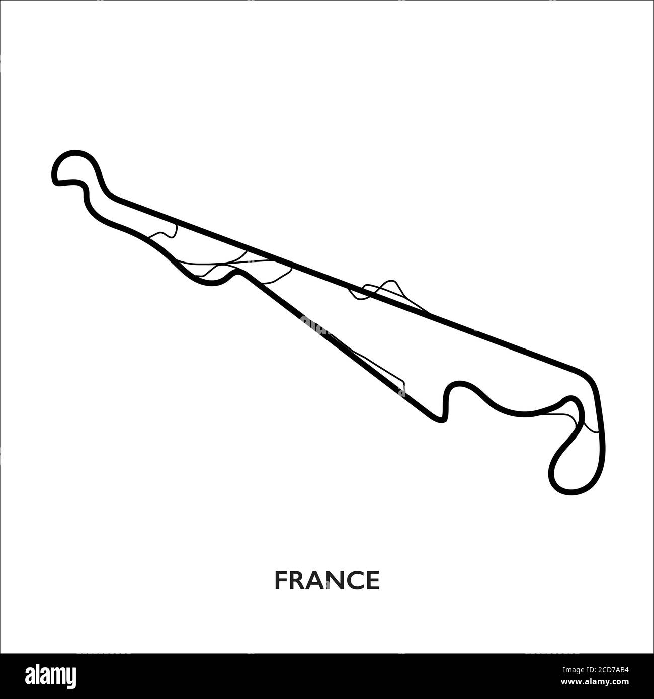 Circuito le Castellet, Francia. Mappa vettoriale pista Motorsport Illustrazione Vettoriale