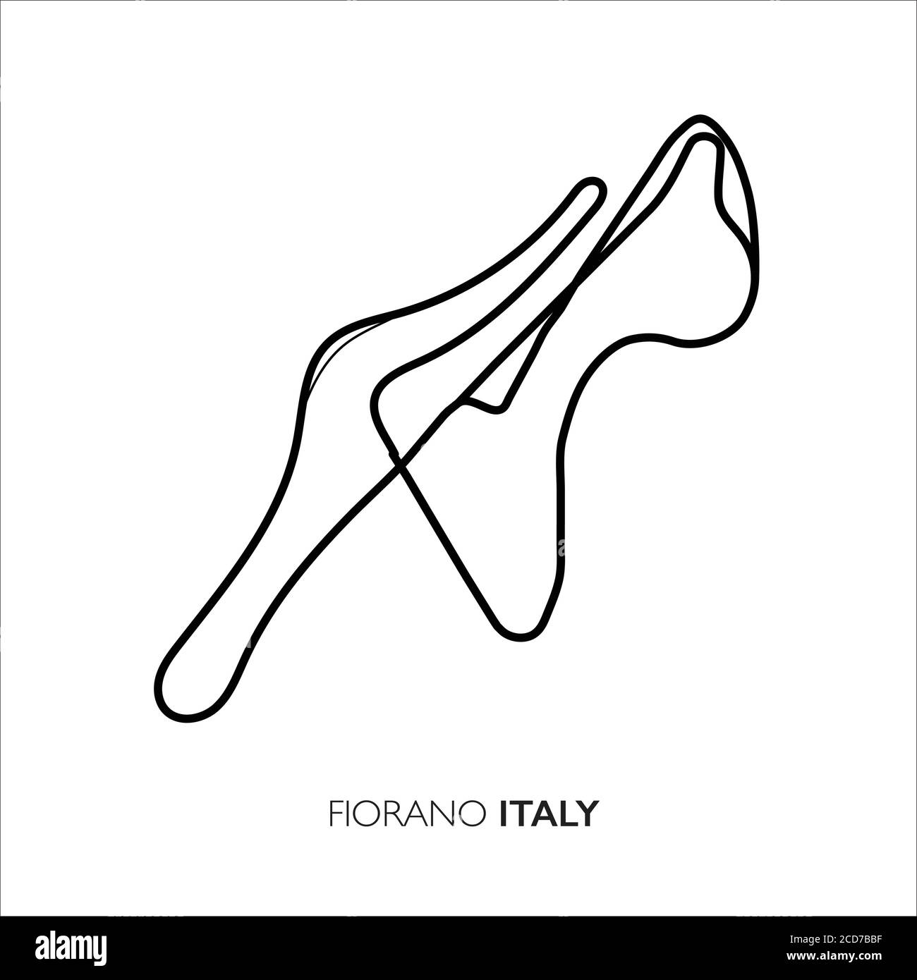 Sul circuito di Fiorano, Italia. Mappa vettoriale pista Motorsport Illustrazione Vettoriale