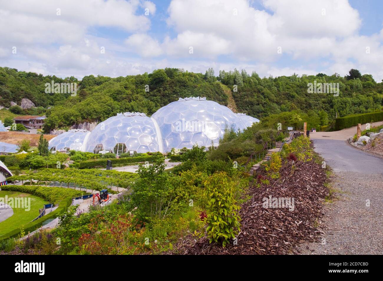 Il Biome Mediterraneo all'Eden Project vicino a St Austell in Cornovaglia. Foto Stock