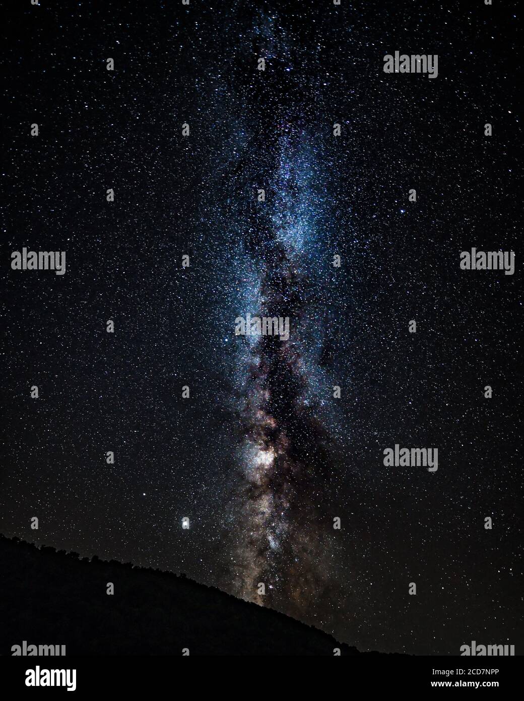 Milky Way galassia stelle & astrofotografia Cherry Springs cielo notturno viste l'universo di sistema solare stargazing / chiazzata galassia spirale a. Lyman Run Foto Stock